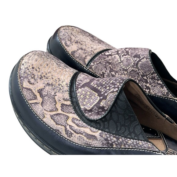 L'Artiste By Spring Step Black Chino Python Clog Womens Shoes Size EU 41 US 9.5 - Picture 2 of 9
